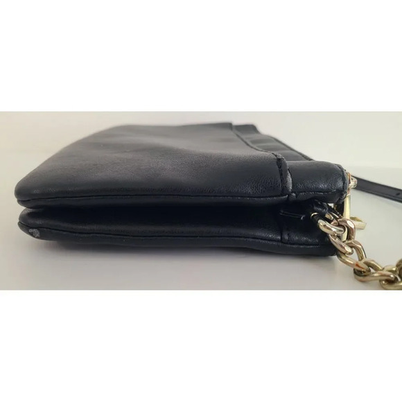 Karl Lagerfeld Black Leather‎ Crossbody Purse With Bow - Picture 9 of 11